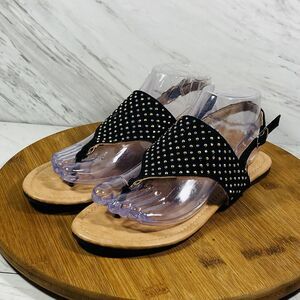 One O One Beaded Thong Sandals Size 8